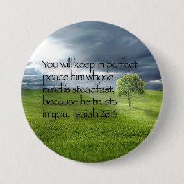 Fredlig Lone Träd Bible Verse Isaiah 26:3 Knapp