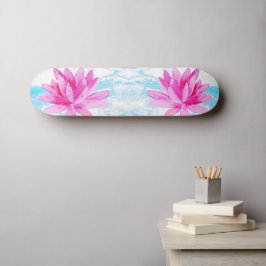 Fredlig målning av Lotus Flower Rosa Mini Skateboard Bräda 18,5 Cm
