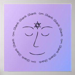 Fredlig meditation om Shanti-Lila Blue Print Poster