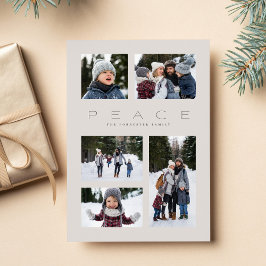 Fredlig modern minimalistisk 5 fot neutral jul julkort