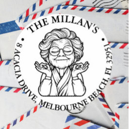 fredlig mormor tema självfärgande stämpel