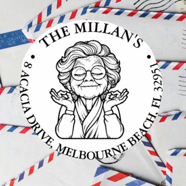 fredlig mormor tema självfärgande stämpel (I wanted to share something heartfelt with you—a self-inking stamp inspired by the peaceful spirit  )