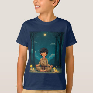 Fredlig nattlig meditation - viskartad naturartär t shirt