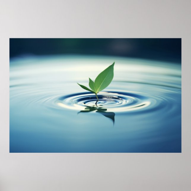 Fredlig natur i Löv Vatten Poster (Framsidan)