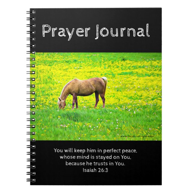 Fredlig Palomino Horse Prayer Journal Anteckningsbok (Framsidan)