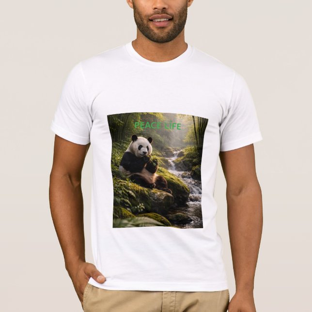 Fredlig Panda i det vilda pussel T Shirt (Framsida)