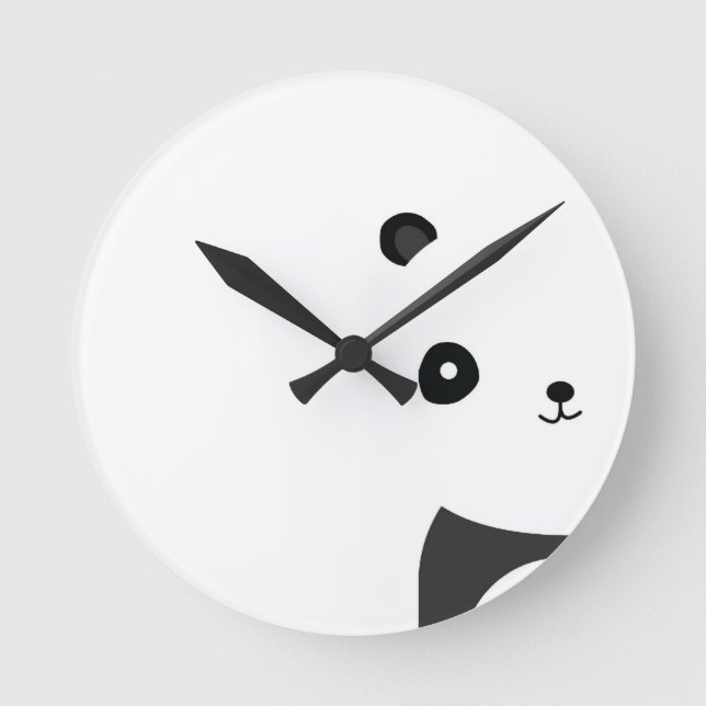 Fredlig panda rund klocka (Framsida)