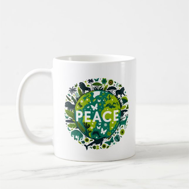 Fredlig planet - Miljöbesparing Kaffemugg (Vänster)