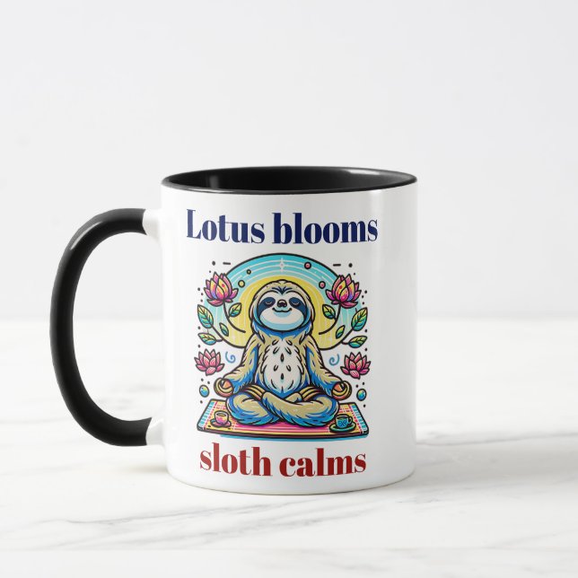 Fredlig sansad meditation med Lotus Flowers Mugg (Vänster)