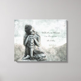 Fredlig Silver Buddha med visdomsoffert Canvastryck