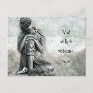 Fredlig Silver Buddha Wisdom Mindfulness-citat Vykort