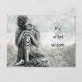 Fredlig Silver Buddha Wisdom Mindfulness-citat Vykort