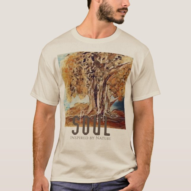 Fredlig sjö inspirerad av naturen liggande t shirt (Framsida)