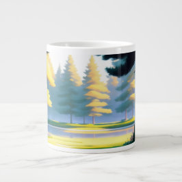 'Fredlig Skogsretreat' Landskaps Jumbo Mugg
