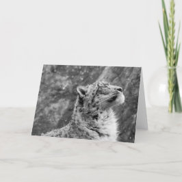 Fredlig Snö Leopard Helgkort