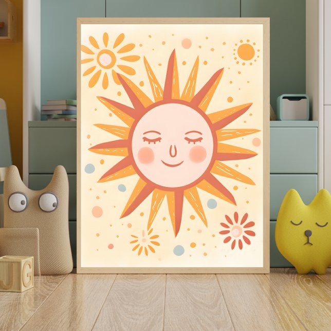 Fredlig Sol Nursery Wall Art Poster (Skapare uppladdad)