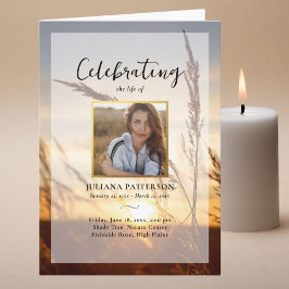 Fredlig solnedgång Fält Firande i livets begravnin Program