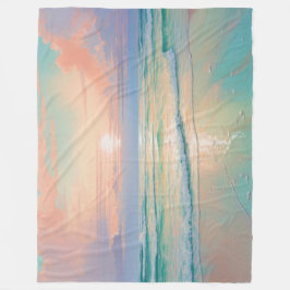 Fredlig solnedgång i stranden, naturlandskap fleecefilt