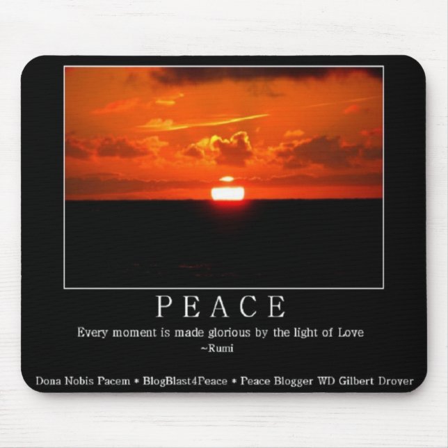 Fredlig solnedgång Mousepad med Rumi Quote Musmatta (Framsidan)