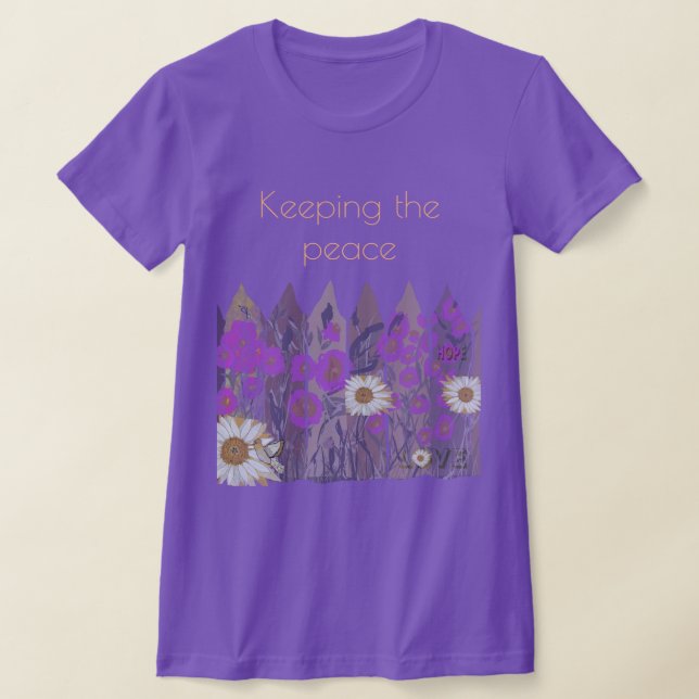 Fredlig, Söt Blommigt Garden Fence T-Shirt (Laydown)
