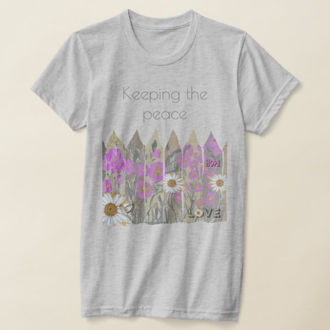 Fredlig, Söt Blommigt Garden Fence T-Shirt (Laydown)
