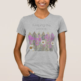 Fredlig, Söt Blommigt Garden Fence T-Shirt
