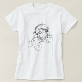 Fredlig sovande Woman Sketch T Shirt