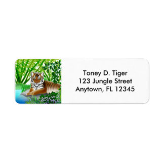 Fredlig Sumatran Tiger-etikett Returadress Etikett