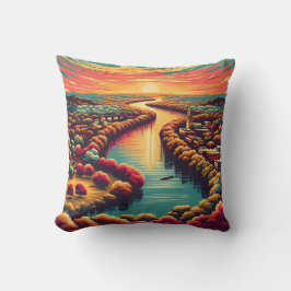 "Fredlig Texas Backe Land Sunset" Kudde