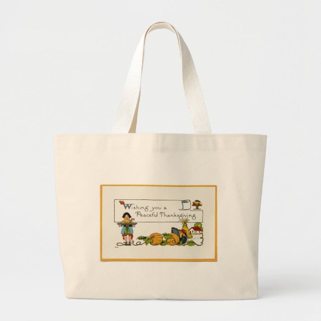 Fredlig Thanksgiving, Jumbo Tote Bag Jumbo Tygkasse (Framsidan)
