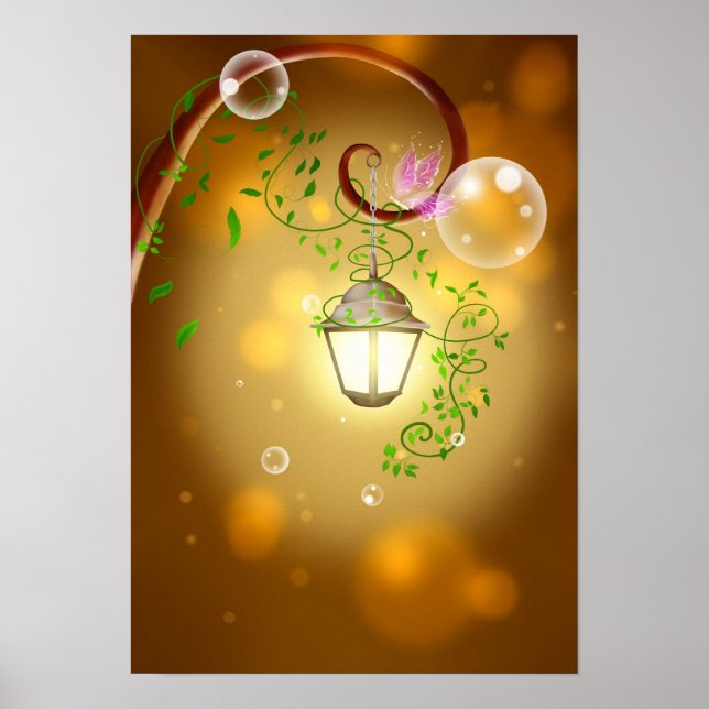 Fredlig Trädgårdslampa Poster (Framsidan)