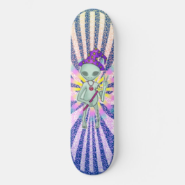 Fredlig trollkarl utomjording Skateboard (Framsida)