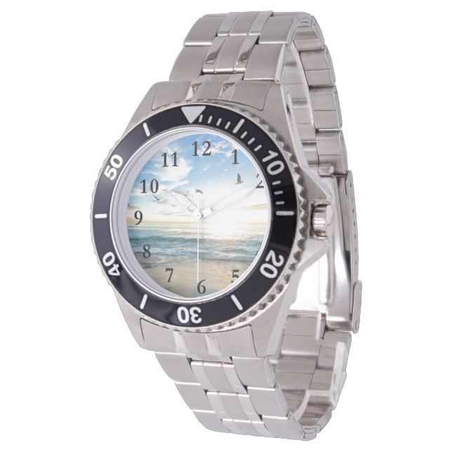 Fredlig Tropiska Beach & Birds Watch Armbandsur (Vinklad)