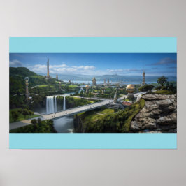 Fredlig utomjordisk stad poster
