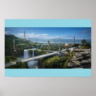 Fredlig utomjordisk stad poster