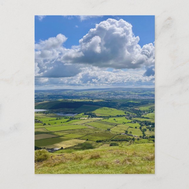 Fredlig utsikt från Pendle Hill… Vykort (Framsida)