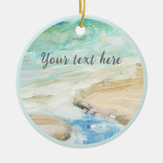 Fredlig utsmyckning vid kusten julgransprydnad keramik (Framsidan)