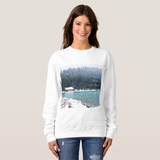Fredlig vinter (Sjö Louise) T Shirt (Hel framsida)