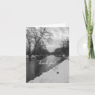 Fredlig vinter vid James River Grayscale Tack Kort
