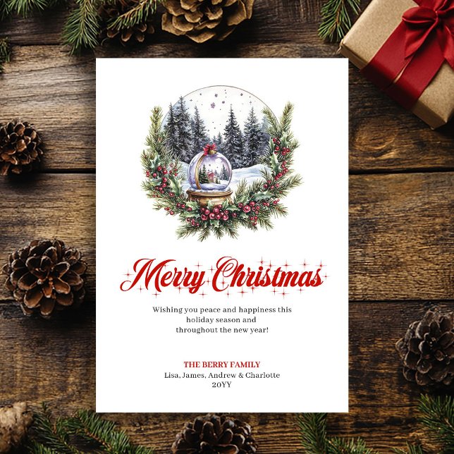 Fredlig vinterscen konstnärlig gratulationskort julkort (Peaceful Winter Scene Artistic Greeting Card)