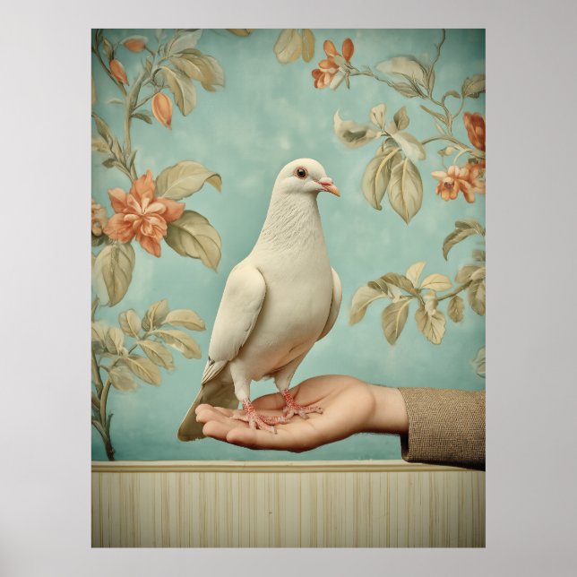Fredlig vit duva poster (Framsidan)