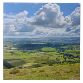 Fredlig vy från Pendle Backe.. Kakelplatta