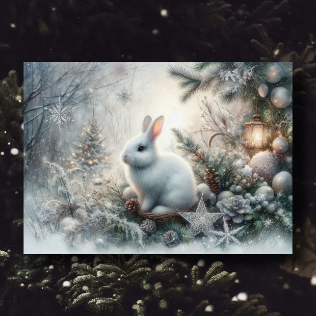 Fredlig Winter Bunny Scripture Verse jul Helgkort (Skapare uppladdad)