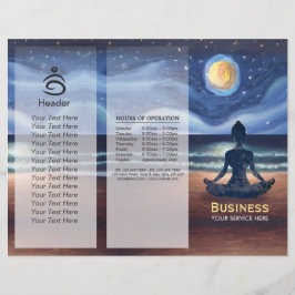 Fredlig Yoga Meditation Moonlight Himlar Sea TriFo