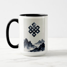 Fredlig Zen Buddhistisk Oändlig Knut Dimmiga Berg Mugg
