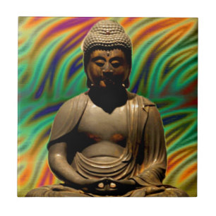 Fredliga buddhautskrifter kakelplatta