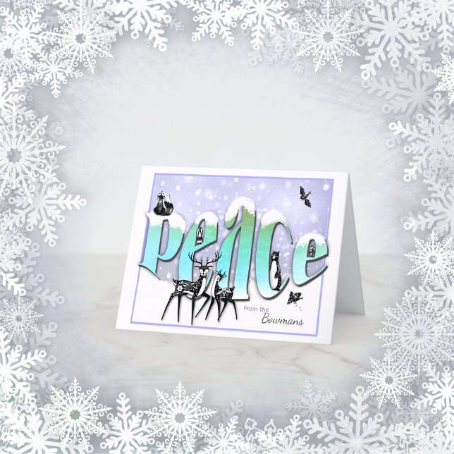 Fredliga djur personlig julkort för högtiden helgkort (Skapare uppladdad)