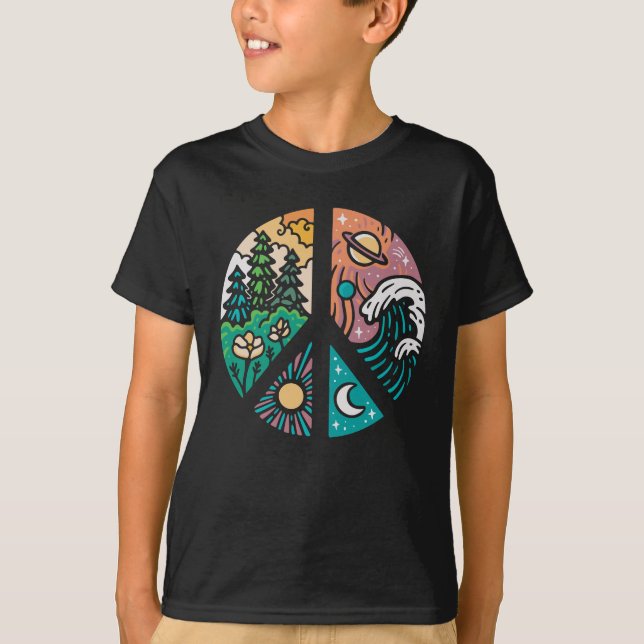 Fredliga element: Natur & Kosmos T Shirt (Framsida)