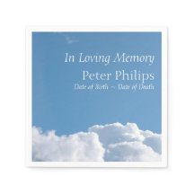 Fredliga Himmel och Clouds Funeral Papper Napkins