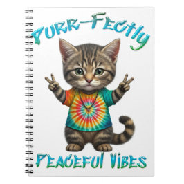 Fredliga Hippie Boho Katt Vibes Anteckningsbok